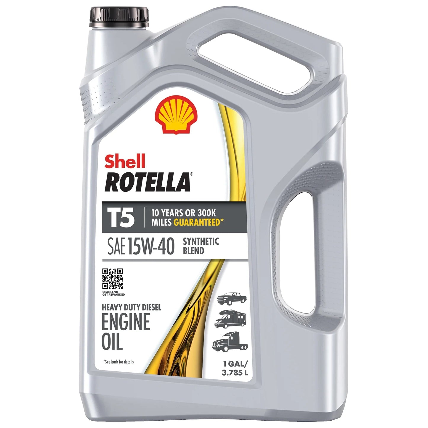 Shell T5 Synthetic Blend 15W-40 Diesel Engine Oil, 1 Gallon