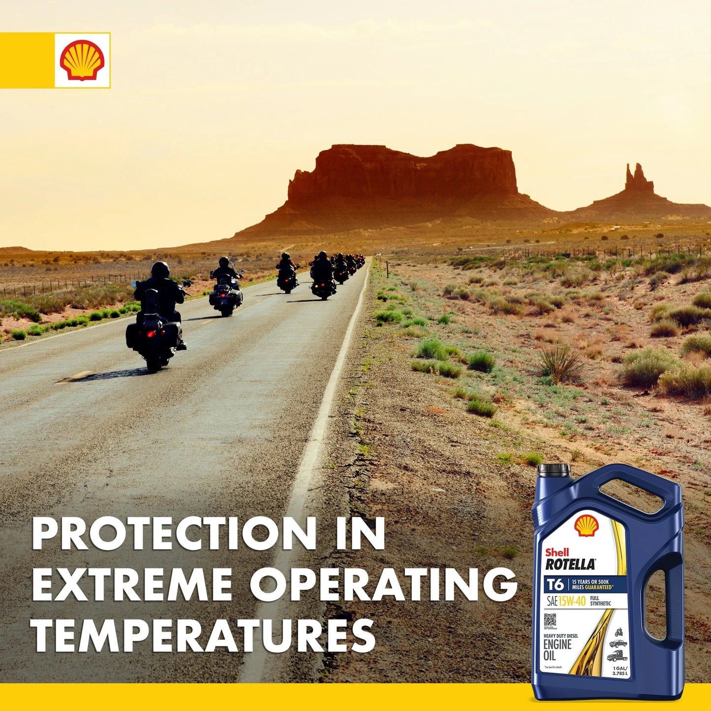 (3 Pack) Shell T6 Full Synthetic 15W-40 Motor Oil, 1 Gallon (3 Pack)