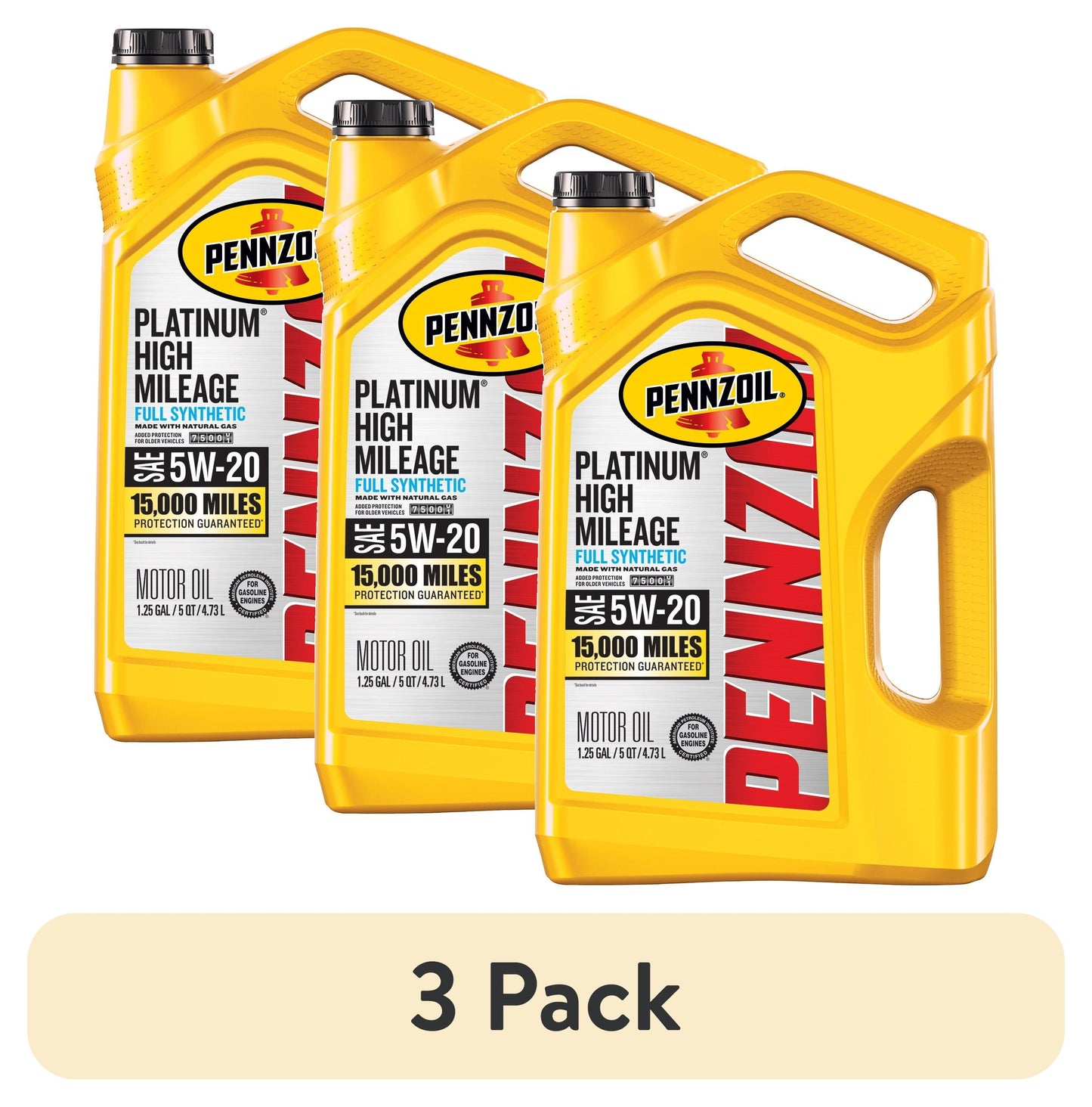 Platinum High Mileage Full Synthetic 5W-20 Motor Oil, 5 Quart