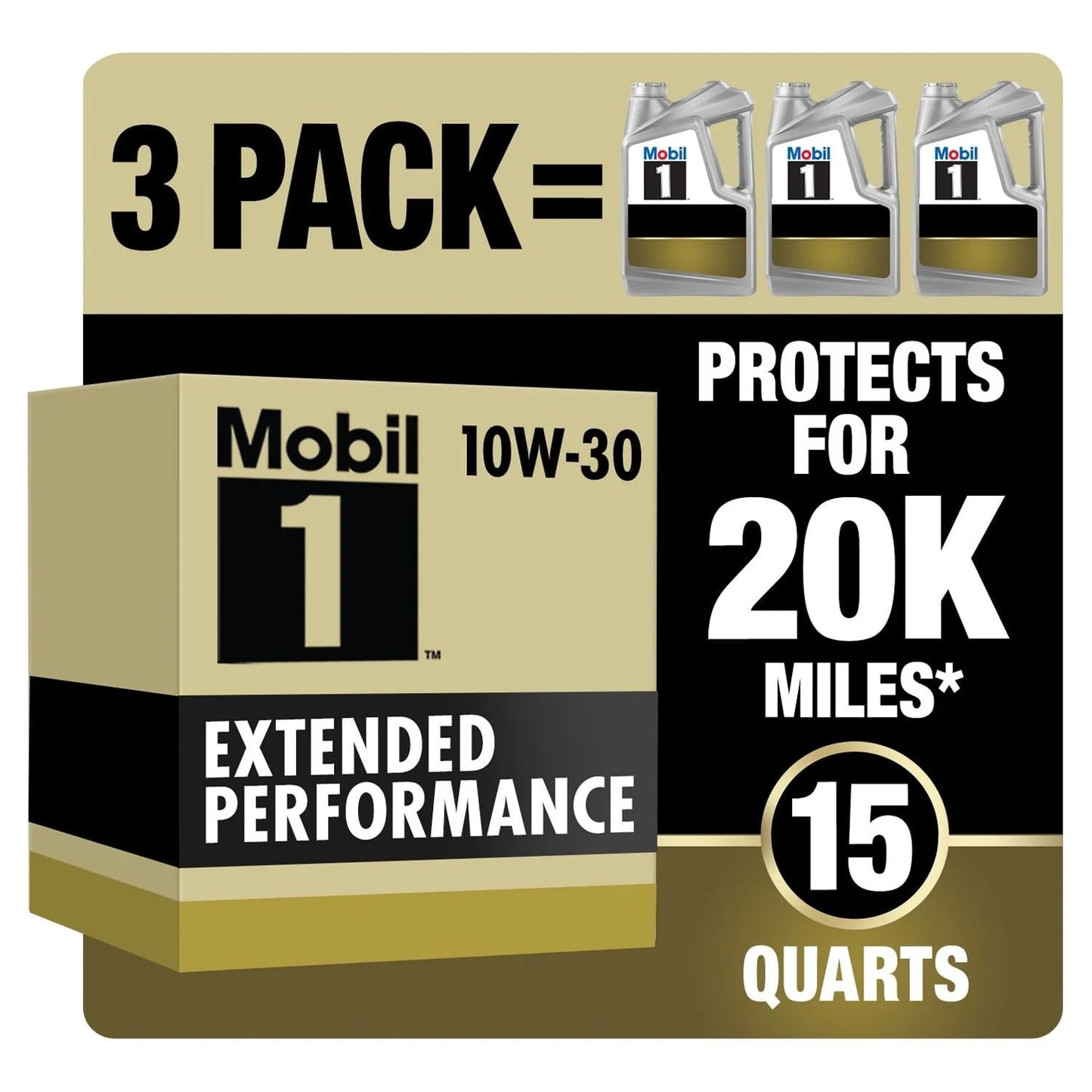 Extended Performance Full Synthetic Motor Oil 10W-30, 5 Qt (3 Pack)