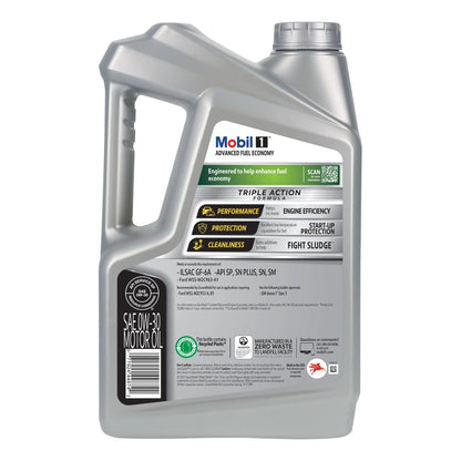 (3 Pack)  Advanced Fuel Economy Full Synthetic Motor Oil 0W-30, 5 Quart (Pack of 3)
