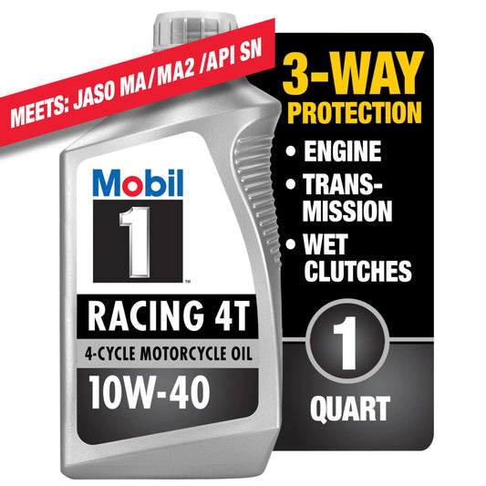Racing 4T Full Synthetic Motorcycle Oil 10W-40, 1 Quart