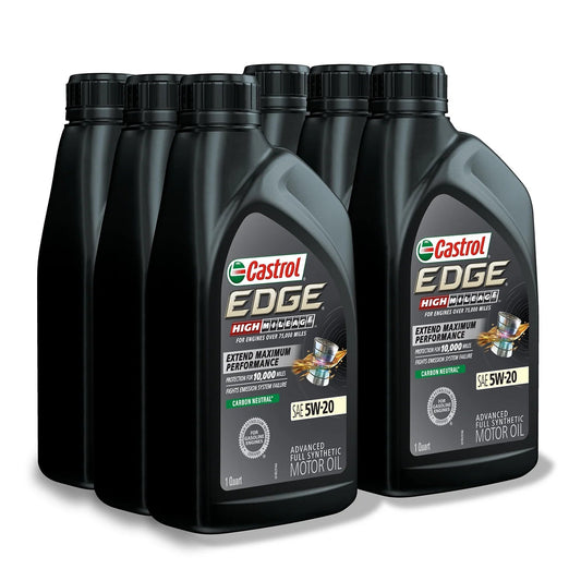 EDGE High Mileage 5W-20 Advanced Full Synthetic Motor Oil, 1 Quart, Case of 6