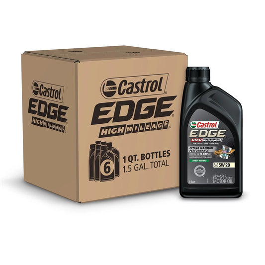 EDGE High Mileage 5W-20 Advanced Full Synthetic Motor Oil, 1 Quart, Case of 6