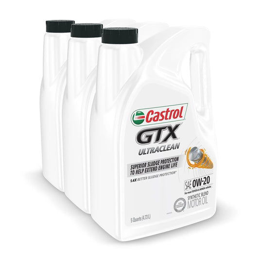 GTX Ultraclean 0W-20 Synthetic Blend Motor Oil, 5 Quart, Case of 3
