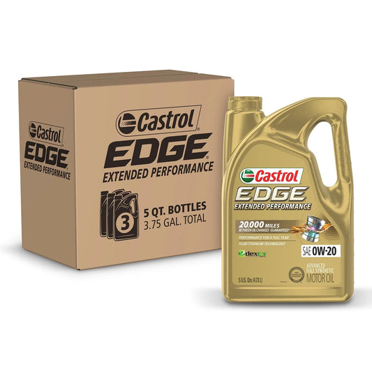 Edge Extended Performance, Advanced Full Synthetic Motor Oil 0W-20, 5 Qt (3 Pack)