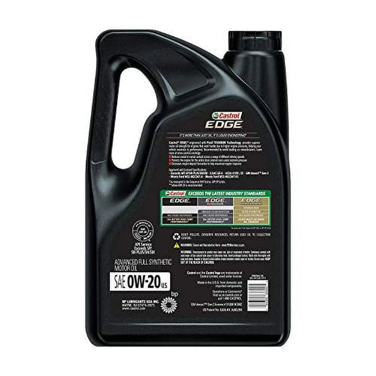 Edge 0W-20 Advanced Full Synthetic Motor Oil, 5 Quarts, Case of 3