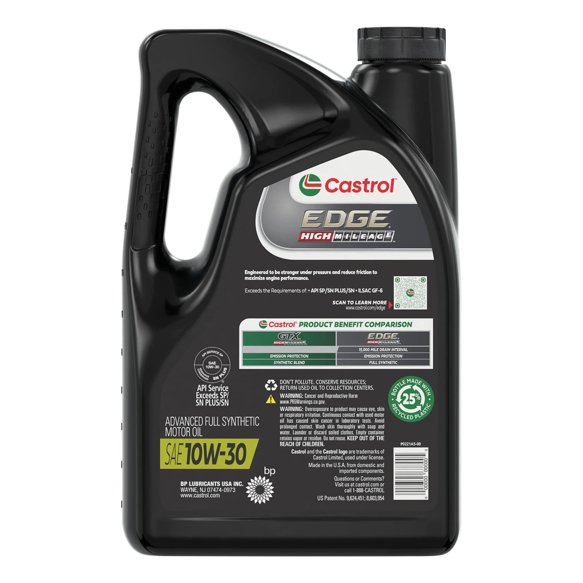 EDGE High Mileage 10W-30 Advanced Full Synthetic Motor Oil, 5 Quarts