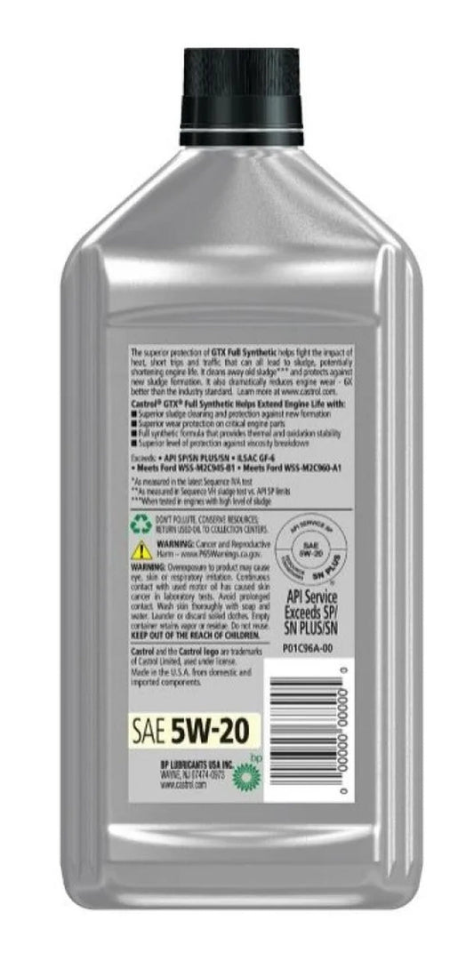 15E72D GTX Full Synthetic 5W-20 Motor Oil 1 Qt.