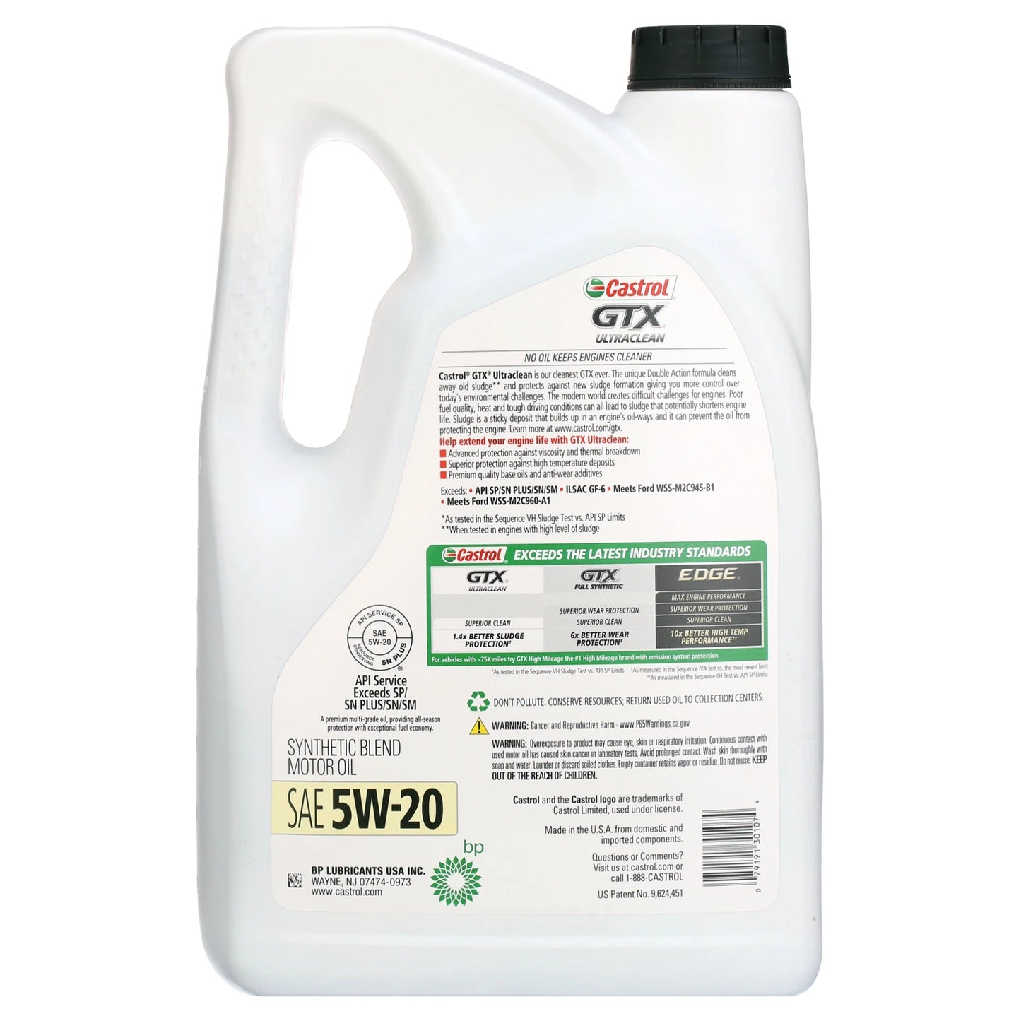 GTX Ultraclean 5W-20 Synthetic Blend Motor Oil, 5 Quarts, Case of 3