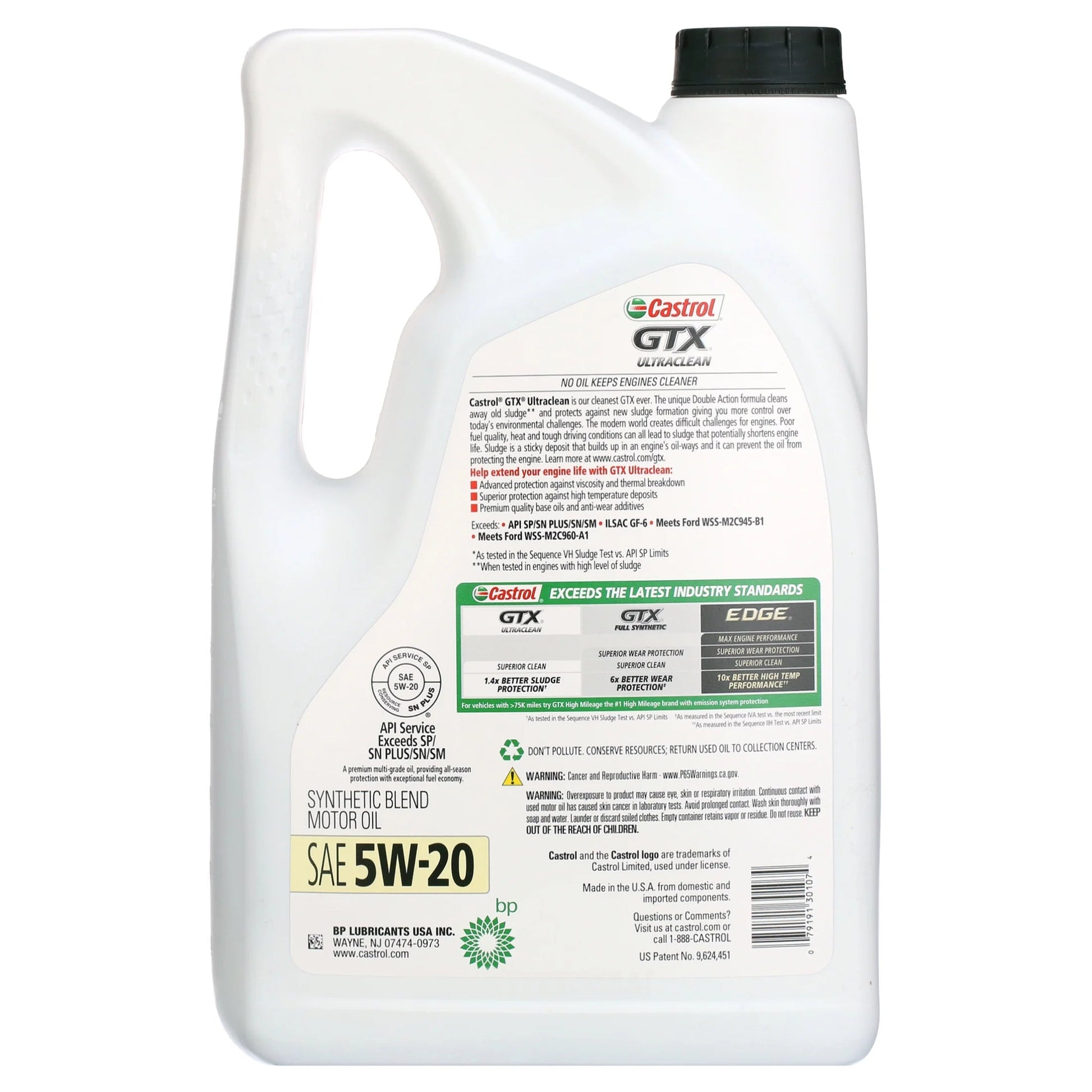 GTX Ultraclean 5W-20 Synthetic Blend Motor Oil, 5 Quarts, Case of 3