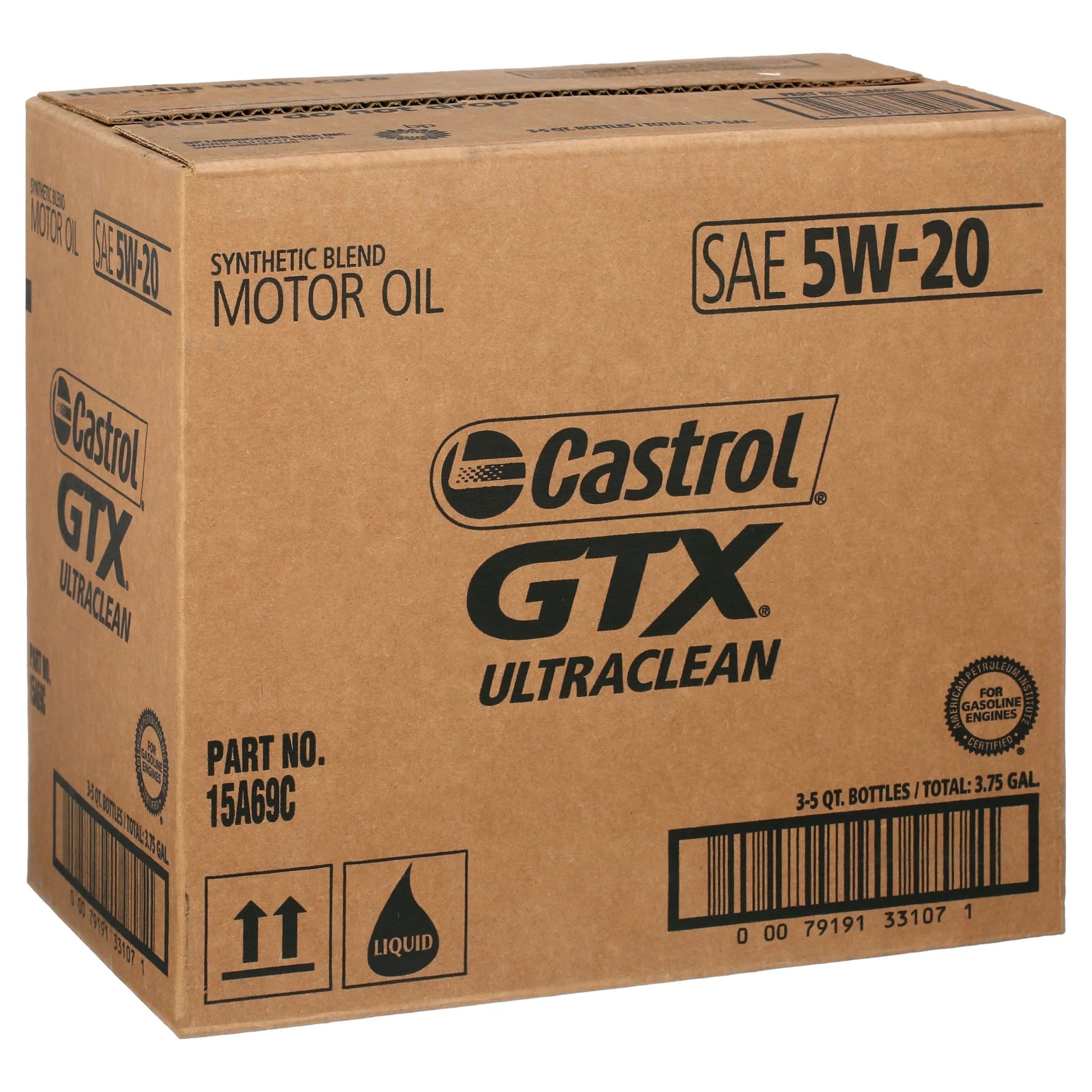 GTX Ultraclean 5W-20 Synthetic Blend Motor Oil, 5 Quarts, Case of 3