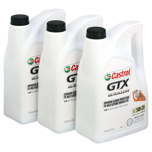GTX Ultraclean 5W-20 Synthetic Blend Motor Oil, 5 Quarts, Case of 3