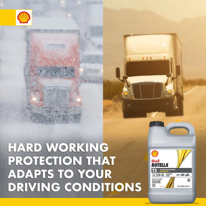 (2 Pack) Shell  T5 Synthetic Blend 15W-40 Motor Oil, 2.5 Gallon (2 Pack)