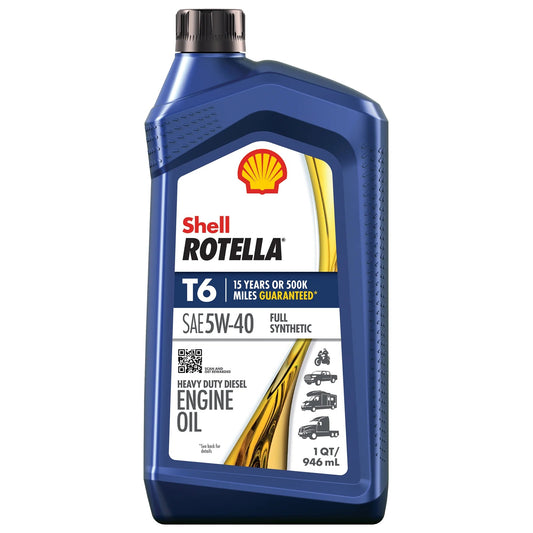 Shell  T6 Full Synthetic 5W-40 Diesel Engine Oil, 1 Quart