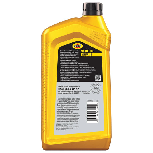 Conventional Active Cleansing, Wear Protection Motor Oil 10W-30, 5 Qt