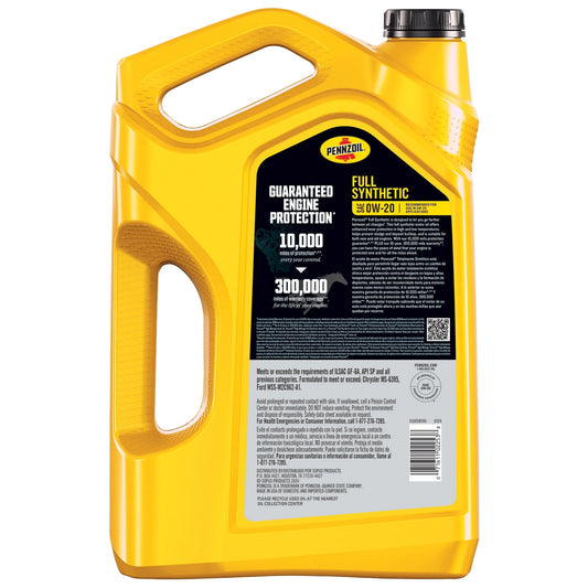 Full Synthetic 0W-20 Motor Oil, 5 Quart