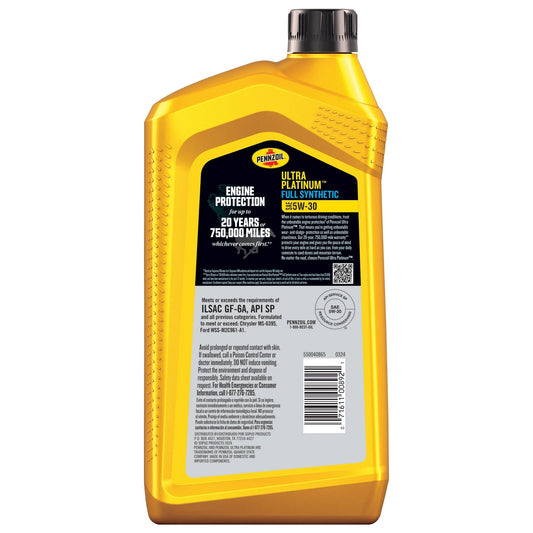 Ultra Platinum Full Synthetic 5W-30 Motor Oil, 1 Quart