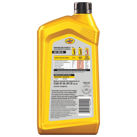 High Mileage 10W-30 Motor Oil, 1 Quart