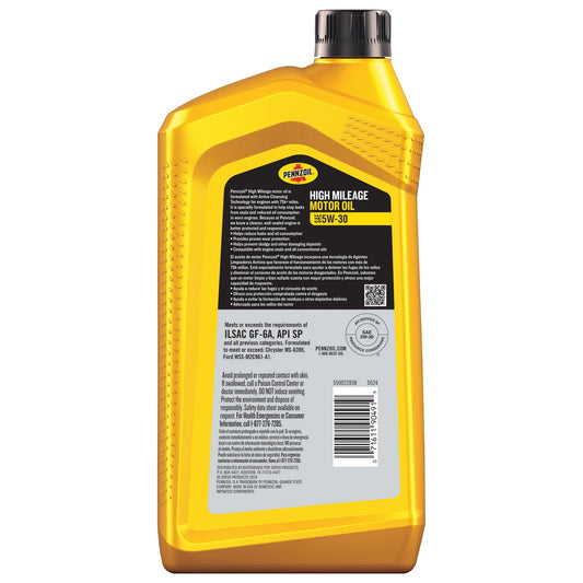 High Mileage 5W-30 Motor Oil, 1 Quart