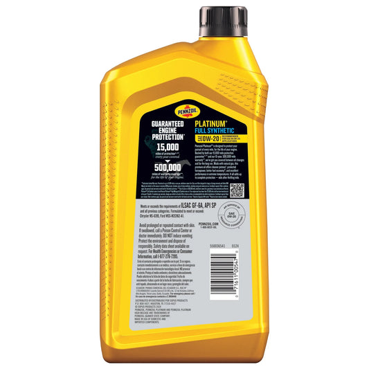 Platinum Full Synthetic 0W-20 Motor Oil, 1-Quart