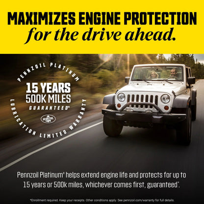 Platinum High Mileage Full Synthetic 0W-20 Motor Oil, 1 Quart