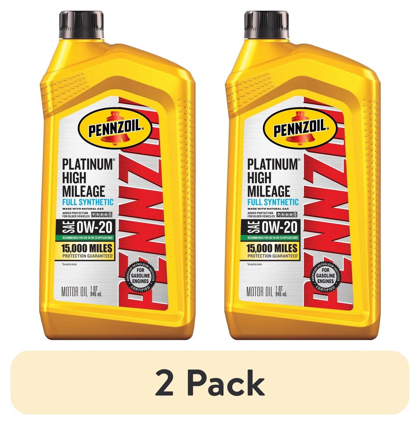 Platinum High Mileage Full Synthetic 0W-20 Motor Oil, 1 Quart