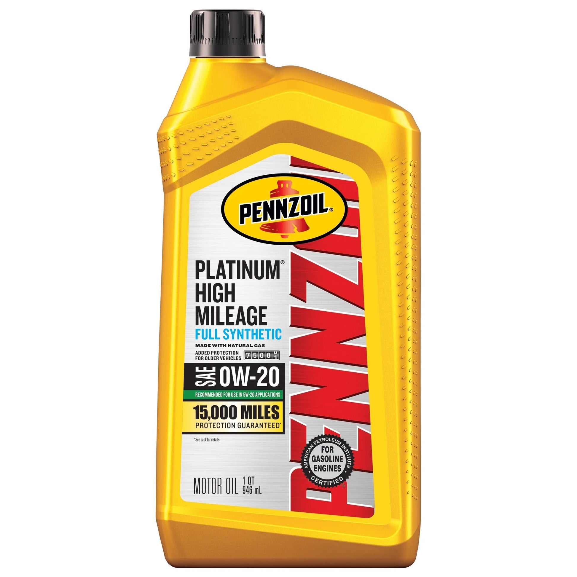 Platinum High Mileage Full Synthetic 0W-20 Motor Oil, 1 Quart