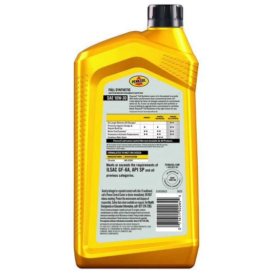 Pennzoil 10W30 1 Qt. Full Synthetic Motor Oil 550058603