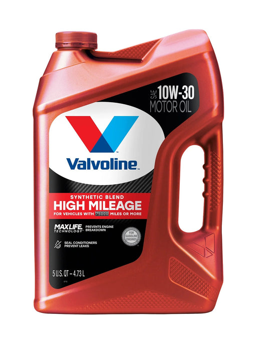 High Mileage Maxlife 10W-30 Synthetic Blend Motor Oil 5 QT